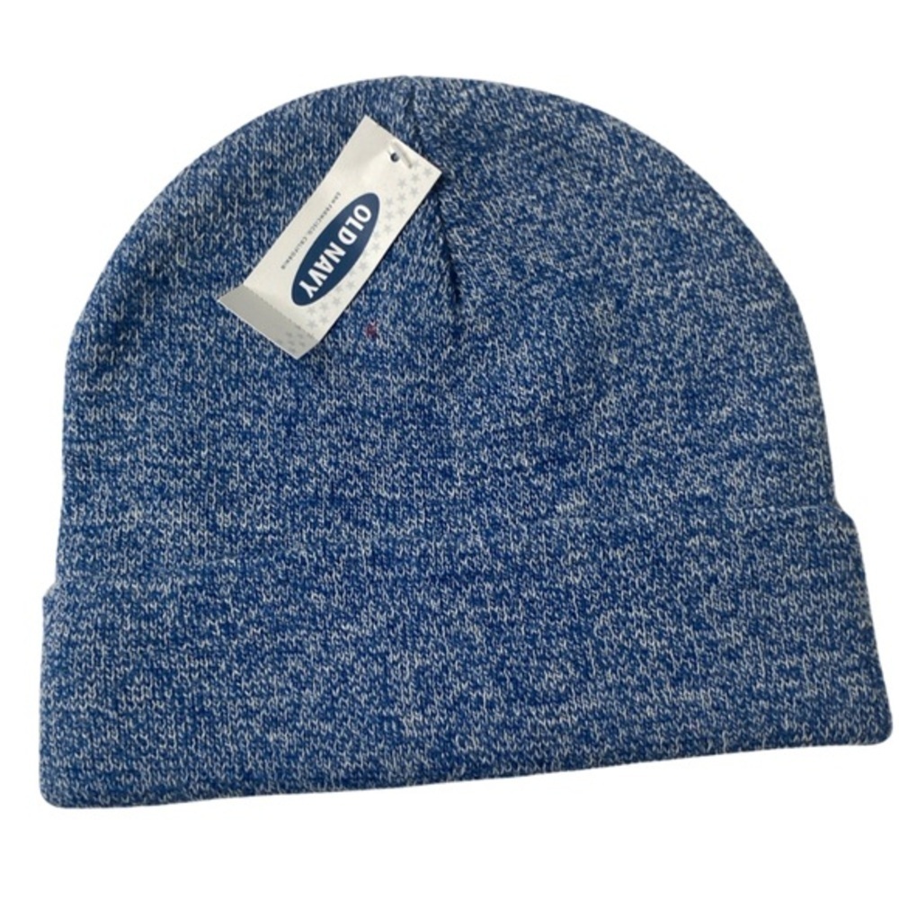 NWT Old Navy Classic Knit Beanie (Size:OS, Color:Blue/Gray)